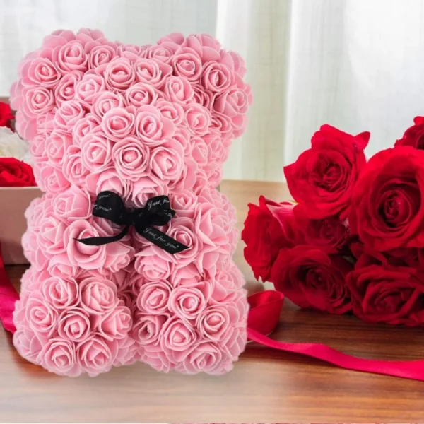 Oso de Rosas de Lujo Hecho a Mano - Image 4