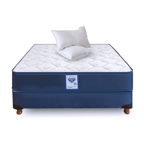 Set Completo de Descanso: Colchón de Espuma y Sommier 2 Plazas 140x190cm + Almohadas