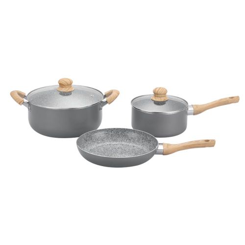 Set de Ollas de Aluminio y Recubrimiento Cerámico Estilo Granito