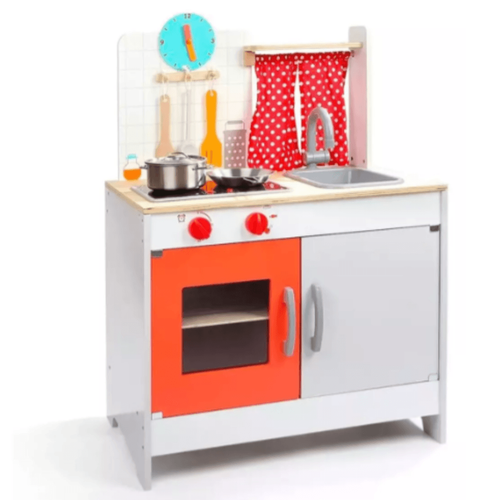 Cocina de Madera con Iluminación y Accesorios