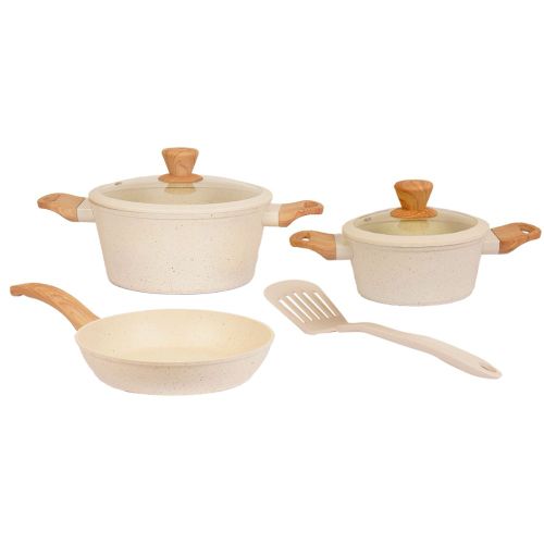 Batería de Cocina de 6 Piezas en Granito Beige