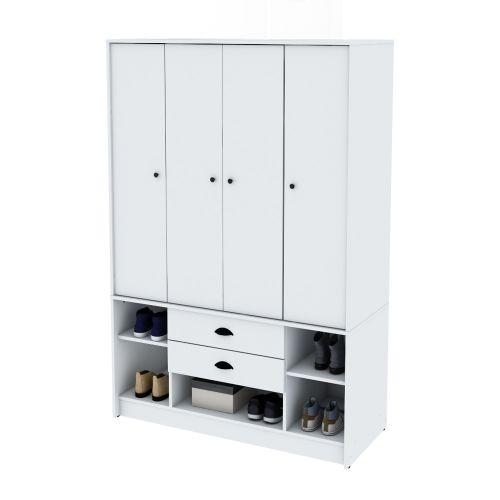 Placard de Melamina Libe 40 Blanco con Perchero y Estantes