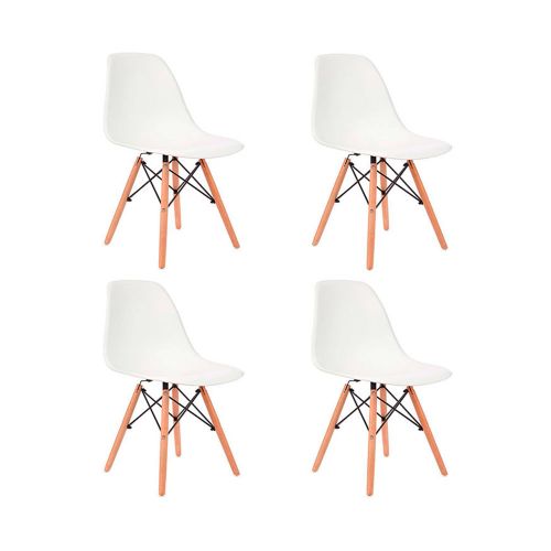 Set de 4 Sillas de Diseño Elegante en Blanco