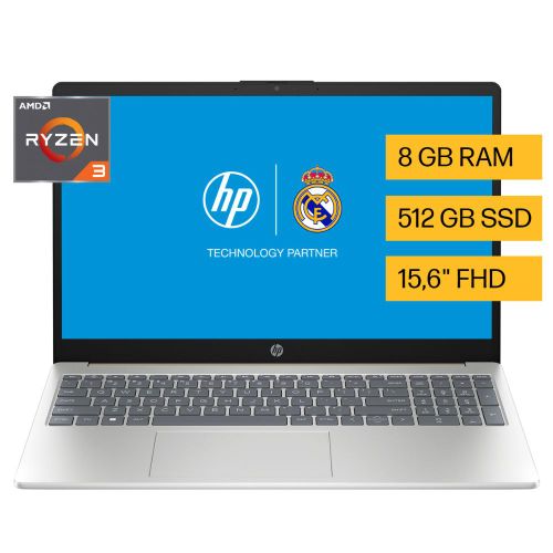Notebook HP de 15,6” con Procesador AMD Ryzen™ 3, 8GB RAM y 512GB SSD