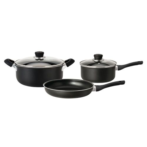 Batería de Cocina de Aluminio con Recubrimiento Antiadherente en Negro Hudson